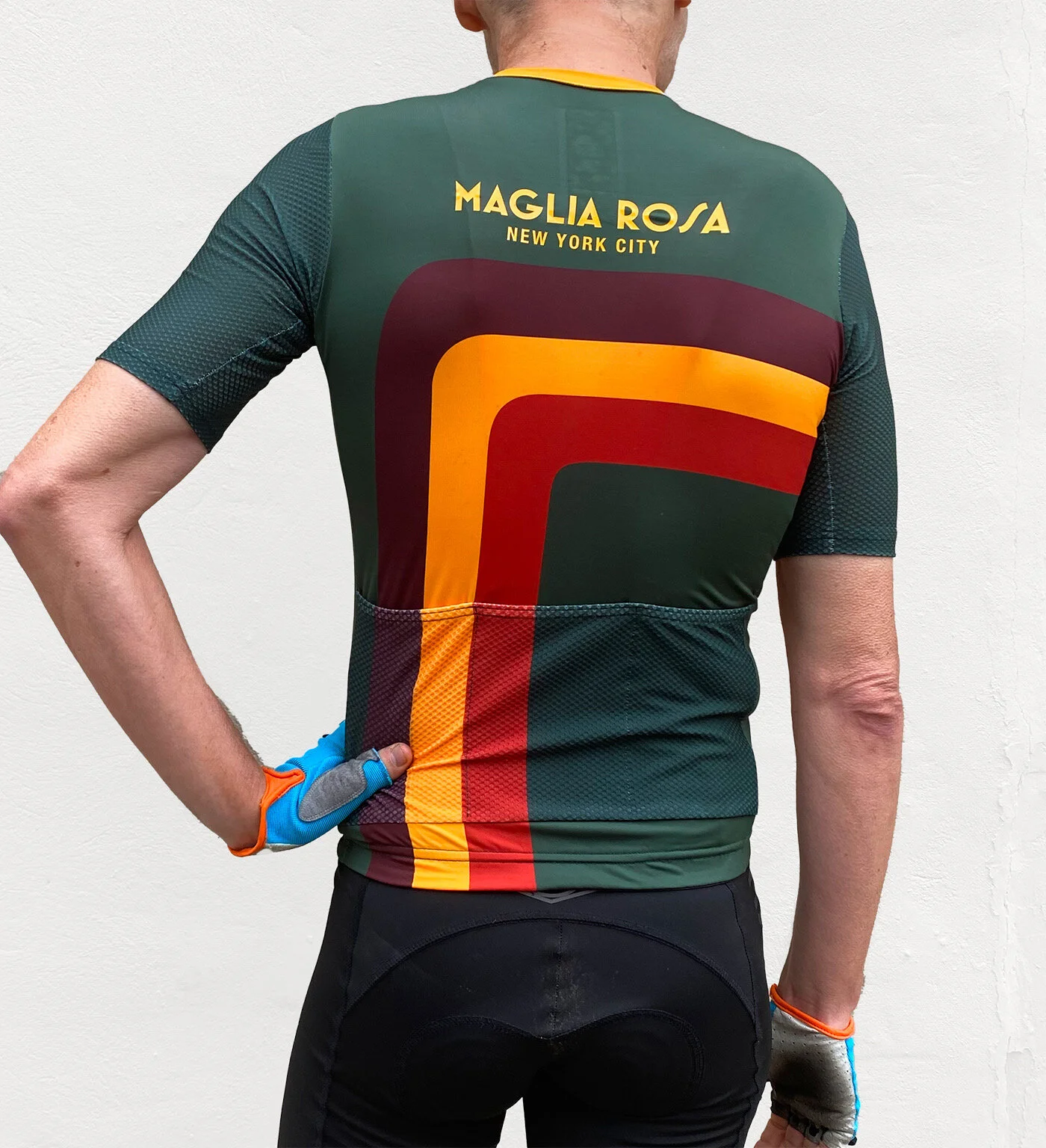 Maglia Rosa Men's Short Sleeve Jersey - Green/Orange - Mesh